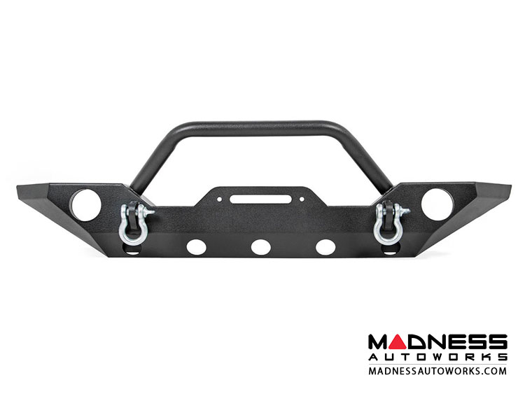 Jeep Wrangler JK Black Full Width Front Bumper w/ Winch Mount (2007 - 2018)